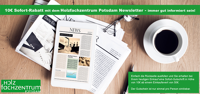 Newsletter-Flyer vom Holzfachzentrum Potsdam